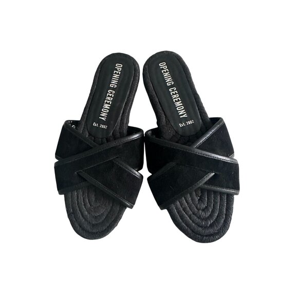OPENING CEREMONY Black Double Strap Sandals Size 38 / US 8 - Picture 2 of 10